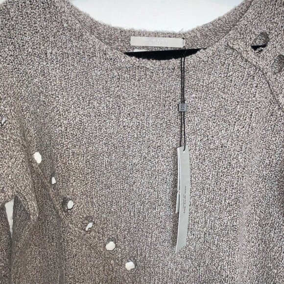 Anthropologie One Grey Day Grace Sweater Merino Wool Knit Marle Heathered Small - Picture 14 of 16